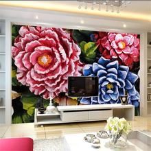 wellyu papel de parede Custom wallpaper Floral relief wall 3D background wall simple European decorative painting mural 2024 - buy cheap