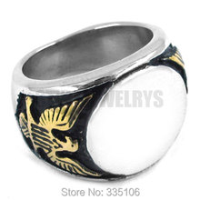 Wholesale Gold Eagle Masonic Ring Stainless Steel Jewelry Gothic Freemasonry Mason Ring Motor Biker Mens Ring SWR0243 2024 - buy cheap
