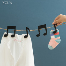 XZJJA 2PC/SET Musical Notation Clothes Pegs Socks Bed Sheet  Wind-Proof Pins Clips Household Clothespins Arts Photo Paper Clamp 2024 - buy cheap