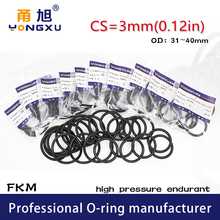 3PCS/lot Black FKM Rubber fluororubber O-rings Seals CS3mm OD31/32/33/34/35/36/37/38/39/40*3mm ORing Seal Gasket Oil Ring Washer 2024 - buy cheap