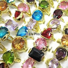 80 piezas al por mayor joyería lotes bonitos anillos de oro de circonita de cristal para mujer envío gratis BL123 2024 - compra barato