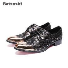 Batzuzhi-zapatos de lujo con cordones para hombre, calzado de vestir de diseñador, para fiesta, negocios, de cuero, color negro, US12 2024 - compra barato