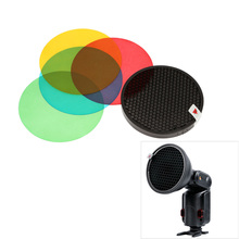Godox-paquete de Gel con filtro de Color AD-S11, conjunto de reflectores con cubierta de rejilla de panal para Witstro Flash AD180 AD360, cuatro colores 2024 - compra barato