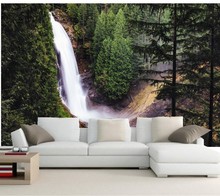 Пользовательские обои на заказ, США водопады леса пихта природы обои, гостиная диван ТВ стены спальни обои 3d росписи 2024 - купить недорого