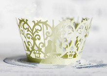 Envío Gratis luz Encaje Amarillo aves muffin envoltura de Cupcake torta de la taza tazas de envoltorios de papel materiales de decoración para boda 2024 - compra barato