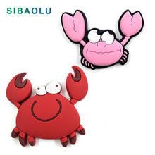 Lovely Red Pink Crab silicone fridge magnet whiteboard cartoon Animal sticker Refrigerator Magnets Message post Home Decoration 2024 - buy cheap