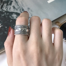 S925 Antique Style Rope Bridge Punk Ring Adjust Oxidized 925 Solid Sterling Silver Band Gift for Her Vintage Women Designer Ring 2024 - buy cheap