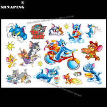 SHNAPIGN Tom Cat and Jerry Mouse Child Temporary Tattoo Body Art Flash Tattoo Stickers 17*10cm Waterproof Henna Styling Sticker 2024 - buy cheap