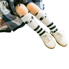 Cotton Baby Socks Animal Printed Knee High Kids Boy Girl Cute Socks Anti Slip Cartoon Cat Panda Leg Warmers 2024 - buy cheap