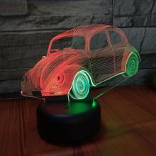 Car 3d Visual Night Table Lamps For Living Room 3d Light Creative 7 Color Touch Charging Led Stereo Gift Desk Lamp 2024 - buy cheap