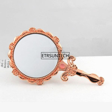 Retro Handle Makeup Mirror Portable Lace Hand Held Make up Mirrors Beauty Makeup Tool F2105 2024 - buy cheap
