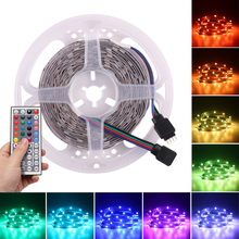 Светодиодная лента 10 м 5050 RGB SMD многоцветная светодиодная лента инфракрасный пульт дистанционного управления 44 клавиши питания 12 В Декор для спальни Рождественская вечеринка 2024 - купить недорого