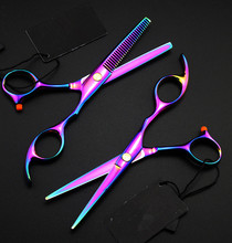new High-grade professional Japan 440c 6.0 & 5.5 inch thinning & cutting hair scissors set shears barber hairdressing scissors 2024 - buy cheap