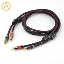 Hifi RCA кабель 4N OFC RCA соединительный кабель 2RCA к 2RCA мужской RCA аудио AV кабель усилитель предусилитель DAC Quad ферритовые бусины 2024 - купить недорого