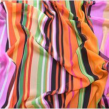 145x100cm Colorful Stripe Imported Soft Chiffon Fabric for Women Long beach Dress,Shirts Sewing Patchwork Cloth Upholstery 2024 - buy cheap