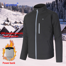 Winter Electric Heating Jackets Waterproof Coating Thermostat Black Windproof Outwears Suit Heated Clothing Skiing Hiking Coats 2024 - buy cheap