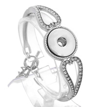 Nuevo a presión botón pulsera y brazaletes de pulsera de plata encanto pulseras 18mm botones de la joyería 2024 - compra barato