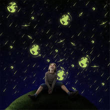 Светящиеся Настенные наклейки Набор Дети Спальня флуоресцентный светится в темноте звезды наклейки на стену метеорный поток DIY обои 40D8 2024 - купить недорого