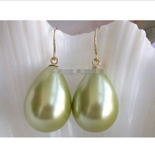 Pendientes colgantes de perlas, 12-16mm, color verde, envío gratis 2024 - compra barato