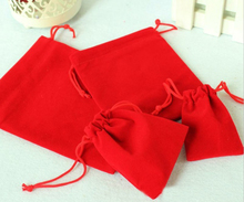 Bolsas de terciopelo rojo para joyería, paquete de bolsa de regalo con bolsa con cordones, Mié/Collar, bricolaje, pantalla de franela, 10x12cm, 1000 Uds. 2024 - compra barato