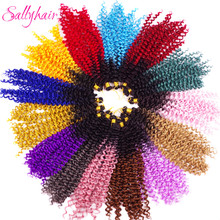 Sallyhair Water Wave Braids Synthetic Crochet Braids Ombre Pink Color Braiding Hair Extension High Temperature Braid Hair 2024 - buy cheap