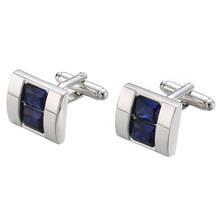 Trendy Blue Crystal Cuff links Top Quality Lawyer Groom Wedding Cufflinks Men Shirt Cuffs Gemelos Para Camisas 392 2024 - buy cheap