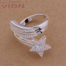 AR200 Hot  sterling  ring,   fashion jewelry, five-pointed star /akrajbya allajcsa silver color 2024 - buy cheap