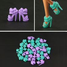 10 пара/лот, высококачественные фиолетовые кукольные туфли, модные милые туфли на каблуке, аксессуары для кукол Барби, игрушки для девочек 2022 - купить недорого