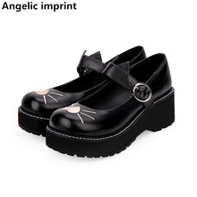 Angelic imprint woman mori girl lolita cosplay shoes lady high wedges heels Pumps women princess dress party shoes cat face 47 2024 - buy cheap