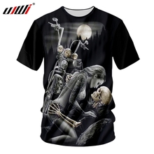 UJWI Dropshipping Tshirt Men's Print Corpse Bride 3D T-shirt Motorcycle Skull T Shirts Man Hiphop Streetwear O Neck Tee Shirts 2024 - buy cheap