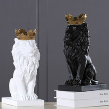 American Style Designer Soft Decoration Black White Crown Lion Resin Decoration  Home Decoration Accessories for Living Room 2024 - buy cheap