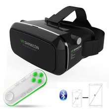 VR VR Realidade Virtual Shinecon 3D Óculos Universal Google Papelão Caixa de Fone de Ouvido do Capacete Para O telefone de Vídeo + Bluetooth Controlador 6.0 2024 - compre barato