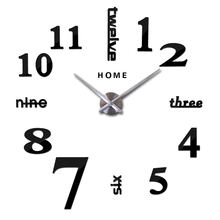 Reloj de pared Digital con números arábigos, grande, de cuarzo, para cocina, pegatinas de espejo 3D, para el hogar, letras en inglés 2024 - compra barato