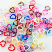 Fashion 200Pcs Mixed Heart Circle Acrylic Plastic Spacer Beads Charms 11mm 2024 - buy cheap