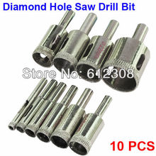 10 Pcs/ Lot 6mm - 30mm Diamond Coated Drill Bit Set Kit Hole Saw Holesaw Glass Granite Tile Cutter Holer Cutting Tool New 2024 - buy cheap