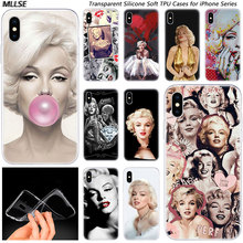 Sexy marilyn monroe moda silicone caso capa para apple iphones 11 pro xs max x xr 7 8 6s plus 5S se tpu macio caso de telefone 2024 - compre barato