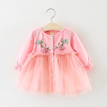 Children's Dress Wholesale Baby Embroidered Screen Stitching Princess Dress 0-3 Years Q050 2024 - buy cheap