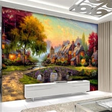 Custom wallpaper 3d murals HD hand-painted European and American fairyland country landscape painting TV background wall paper 2024 - buy cheap