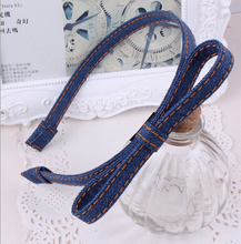 2016 New Fashion Korean Jean Bowknot Hairbands Handmade Blue Denim Leisure Headbands Girls Women Barrette Hair Accessories 2024 - buy cheap