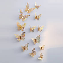 12pcs/set 3D Butterfly Wall Stickers Removable Mural Stickers DIY Art Wall Decals Decor with Glue for Bedroom Wedding Party 2024 - buy cheap