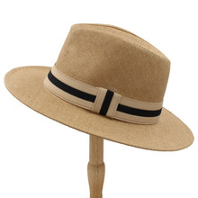 Chapéu de palha para homens e mulheres, 6 cores, verão, chapéu com aba larga, chapéu panamá para praia, chapéu de fedora, tamanhos 56-58cm 2024 - compre barato