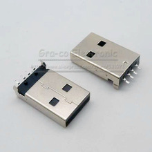 30 шт./лот USB-A mlae plug U disk plug 180 градусов SMT PIN USB male plug A type 2024 - купить недорого