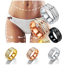 Для похудения здравоохранения сжигание жира Вес потери круглое кольцо Mujer Bague обувь с украшением в виде кристаллов нержавеющая сталь, кольца для женщин, модное ювелирное изделие 2024 - купить недорого