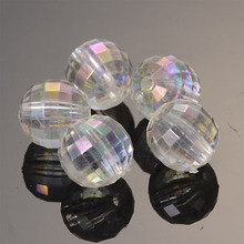 Прозрачные Акриловые граненые круглые шарики для самостоятельного изготовления ювелирных изделий, 100 шт. 2024 - купить недорого