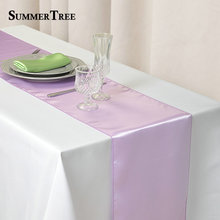 10pcs Lilac Satin Table Runner 12 x 108inch Wedding Party Supply Event Favours Home Anniversary Decoration 30cm x 275cm 2024 - buy cheap