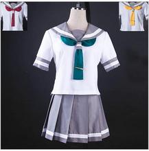 Anime Love Live! luz do sol!! aqours gilr bonito sailor suit cosplay uniforme escolar de verão dress 3 laços 2024 - compre barato