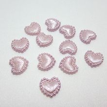 100pcs 10mm PURPLE plastic Heart shaped Pearls Gems Craft Decoration DIY Laptop B063 2024 - buy cheap