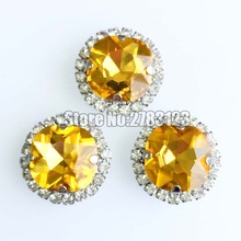 12mm 20 pcs gloden amarelo fivela de cristal quadrado gordura forma aaa + vidro costurar em strass com buracos diy partes skff02 2024 - compre barato