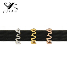 YUKAM Color plata oro familia mamá hermana amantes señora Slide encantos para mujeres malla Keeper pulseras brazaletes fabricación de joyería 2024 - compra barato