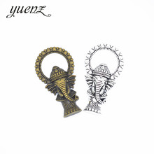 Yuenz 2 pçs 2 cor antiga prata cor elefante encantos liga de zinco colar, brinco pulseira jóias diy artesanal 50*28mm d9121 2024 - compre barato